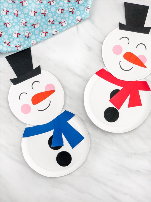 Snowman Paper Plate Craft by Simple Everyday Mom