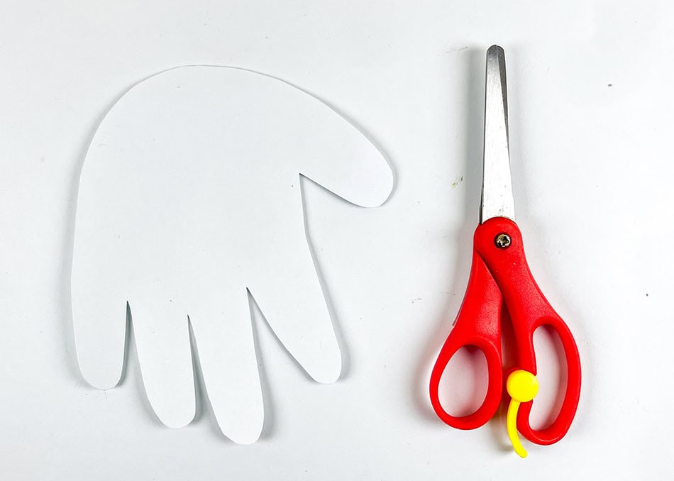 Snowy Owl Handprint Craft Step 1