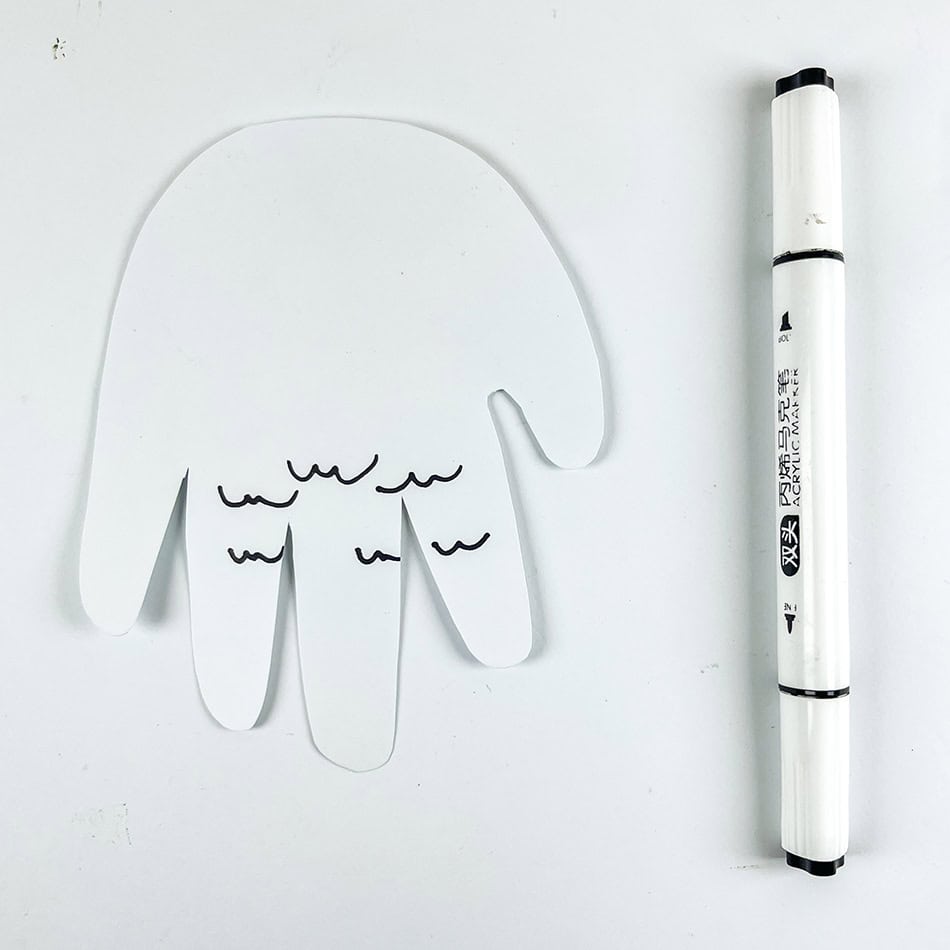 Snowy Owl Handprint Craft Step 2