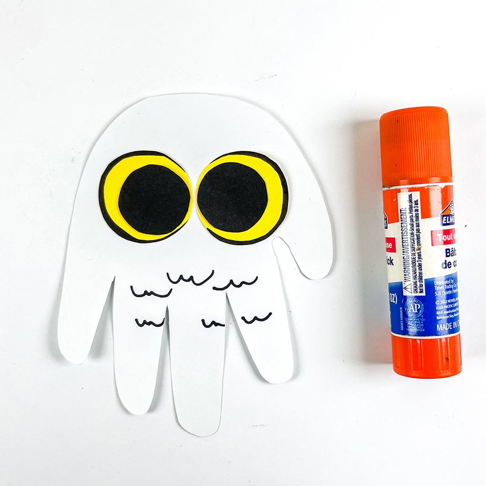 Snowy Owl Handprint Craft Step 7
