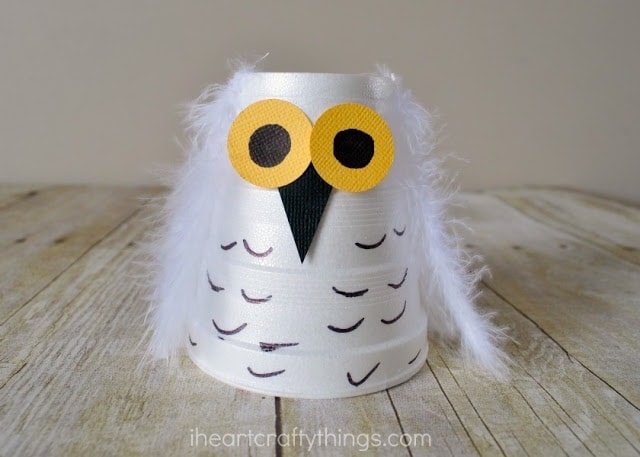 Snowy Owl Kids Craft by I heart Crafty Things