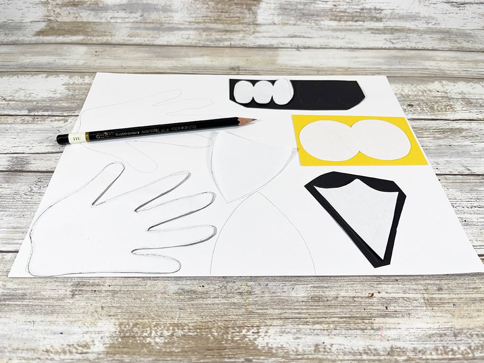 Snowy Owl Paper Plate Handprints Step 1