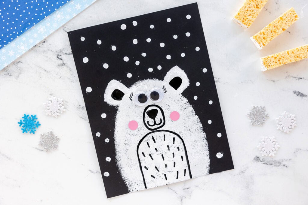 Sponge Painted Polar Bear Craft by Made to be a Momma