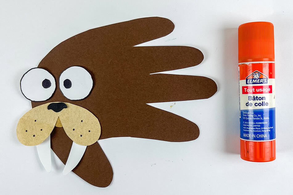 Walrus Handprint Craft Step 7