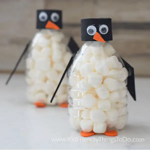 Water Bottle Penguin Craft by Kid Friendly Things to Do