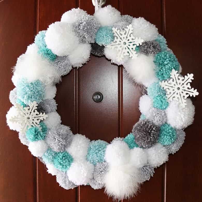 Winter Pom-Pom Wreath Tutorial by Aubree Originals