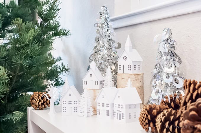 Winter Village Display Silhouette by 1 Dog Woof