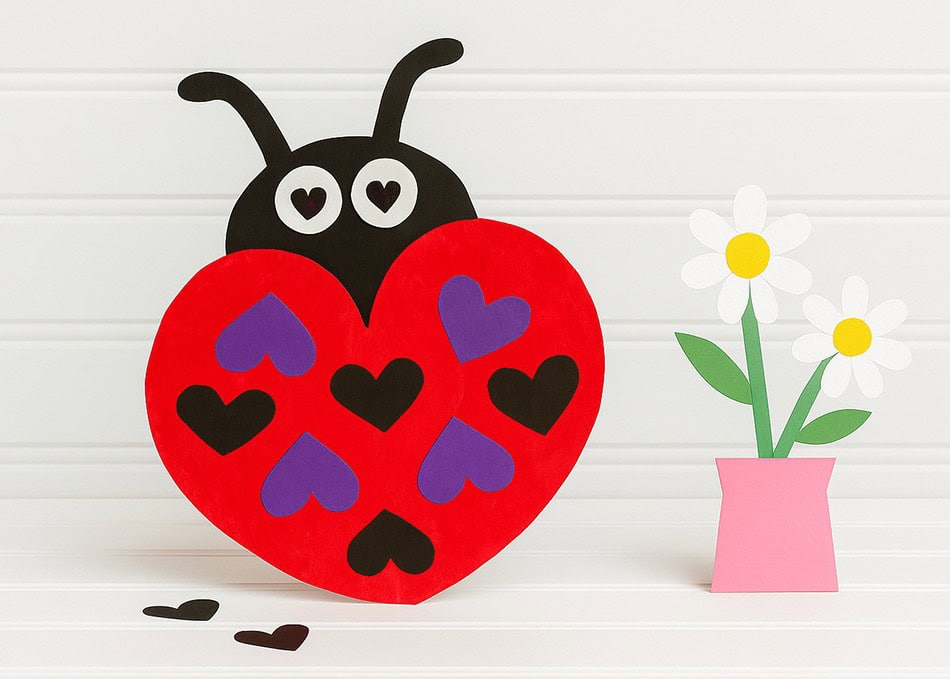 DIY Cute Paper Plate Ladybug Valentine's Craft for Kids